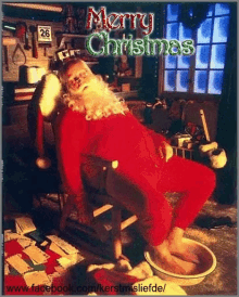 After Christmas Santa GIF - After Christmas Santa Tired GIFs