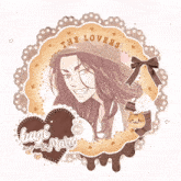 a picture of a man with the words " the lovers " above him
