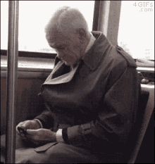 old man cellphone swipe