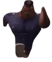 a cartoon police officer with a beard and a hat is standing on a white background .