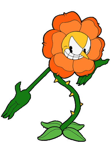 Floral Fury Cuphead Sticker - Floral Fury Cuphead Stickers