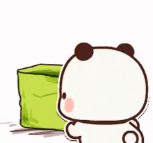 a cartoon of a panda and a teddy bear hugging each other with a heart above them .