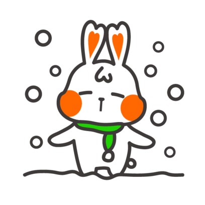 White Rabbit Sticker - White Rabbit Snowman Stickers