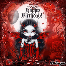 Happy Birthday Goth GIF - Happy Birthday Goth Red GIFs