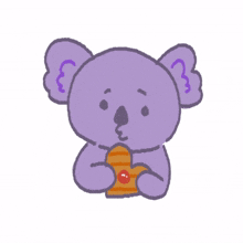 animals happy purple koala heart