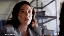 a close up of a woman 's face with #chicagopd on the bottom right