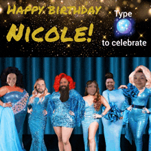 a happy birthday nicole type to celebrate poster