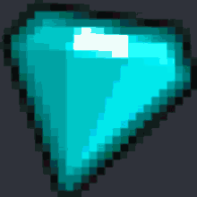 a pixel art of a blue diamond with a white outline