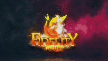 a poster for fidelity perfect world shows a fox on fire