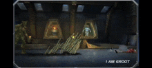 a video game screen shows groot and doom fighting