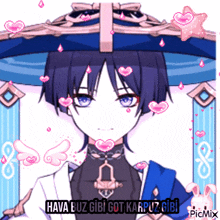 a picture of a boy with hearts and the words hava buz gibi got karpuz gibi on the bottom
