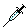 a pixel art drawing of a blue feather with a black handle .
