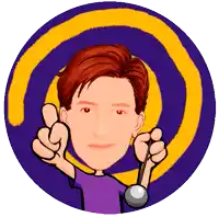 a cartoon of a man giving a thumbs up and holding a spoon