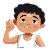 a cartoon drawing of a boy giving an okay sign