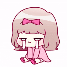 cute girl pink lovely sad