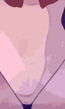 a pixelated image of a woman 's stomach with a purple background