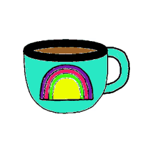 coffee delicious cafe stickers rainbow