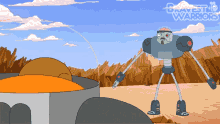 a cartoon drawing of a robot with the words bravest warriors above it