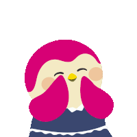 a congratulations sticker with a pink bird