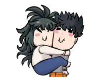a cartoon of a man carrying a woman in his arms with a smiley face