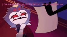 a cartoon character is holding a piece of paper that says you are now engaged to her so congratulations