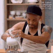 Adding Sugar Jomar GIF - Adding Sugar Jomar The Great Canadian Baking Show GIFs