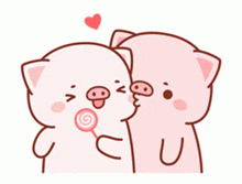 Pigs Kiss On Cheek GIF - Pigs Kiss On Cheek Love You GIFs