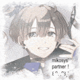 a picture of a boy with the words " mikosys partner " next to him