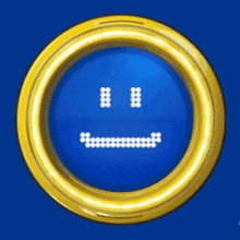 a blue circle with a smiley face in it