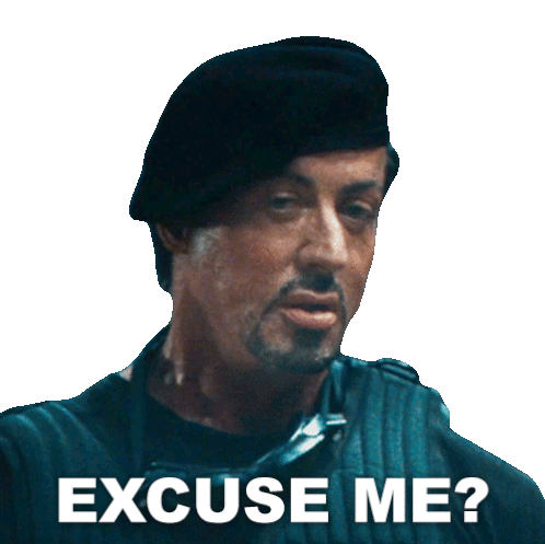 Excuse Me Barney Ross Sticker - Excuse Me Barney Ross Sylvester Stallone Stickers