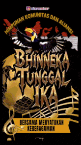 a poster that says bhineka tunggal ika with a bird on it