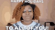 Happy Holidays Black Girl GIF - Happy Holidays Black Girl Natural Hair GIFs