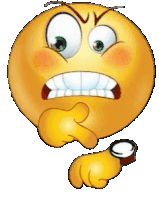 a cartoon smiley face is holding a watch and pointing at it