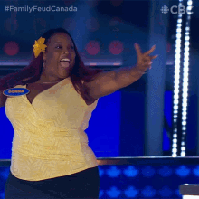 Peace Sign Donna GIF - Peace Sign Donna Family Feud Canada GIFs