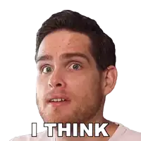 a man with a beard is making a funny face and says i think