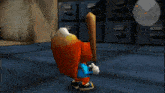a video game character is crawling through a maze