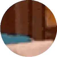 a circle with a blurred image of a room