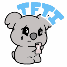 cute sticker animal tiff crying