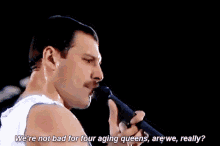 Freddie Mercury Queen GIF - Freddie Mercury Queen Were Not Bad GIFs