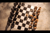 a black and white checkered chess board with the letter n on it