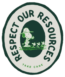 respect out resources snoopy woodstock take care conserve