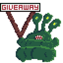 giveaway monster adorable pixel art green