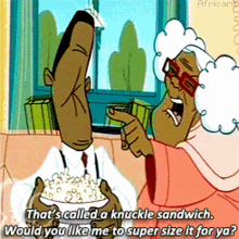 The Proud Family Thats Called A Knuckle Sandwich GIF - The Proud Family Thats Called A Knuckle Sandwich Would You Like Me To Super Size It For Ya GIFs
