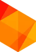 a red and orange geometric shape on a white background