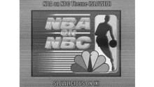 a nba on nbc logo with a basketball player on it
