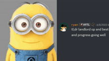 a picture of a minion next to a picture of ryan