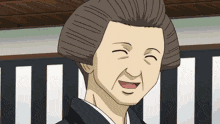 a cartoon drawing of a woman with a kimono on