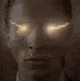 a close up of a man 's face with the word treasure written on his face