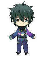 a cartoon of a boy holding a teddy bear in his hands