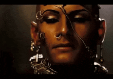 a close up of a woman 's face with the word done on the bottom right